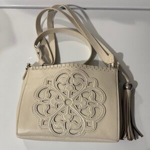 Brighton Cream Crossbody Bag with Tassel